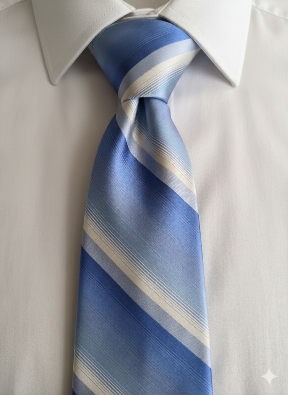 Ted Baker blue white ombre striped silk tie - 59" - career corpcore
